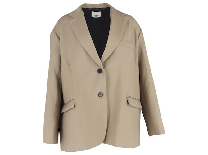 Autre Marque The Frankie Shop Oversized Bea Blazer in Khaki Polyester Green  ref.2604614