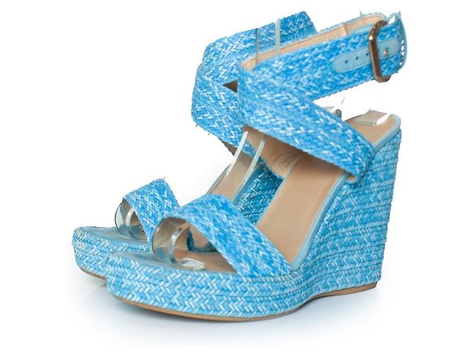 Wedge intrecciati blu Stuart Weitzman