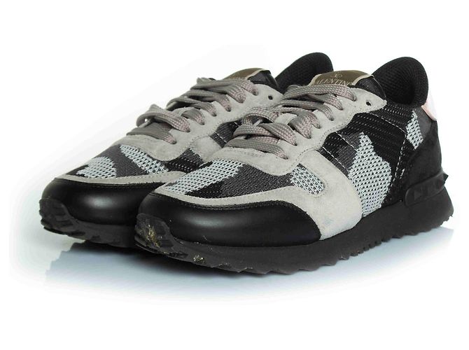 Valentino Garavani Camo rockrunner em cinza e rosa Multicor