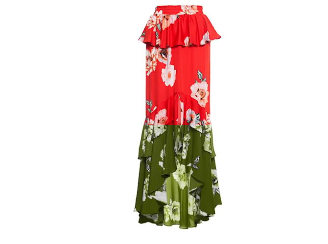 Autre Marque Misa Lucia skirt in poppy floral. Red Viscose Cellulose fibre  ref.2604754