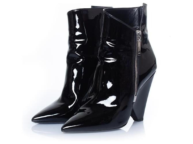 Saint Laurent Black patent leather niki boots  ref.2604781