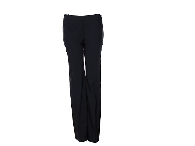 Christian Dior Schwarze Dior-Hose mit Satinpaspel.