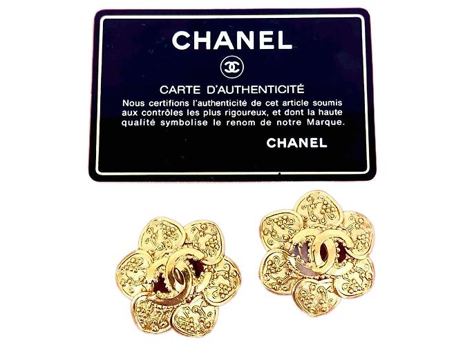 Boucles d'oreilles Coco Mark de Chanel Doré Métallisé 