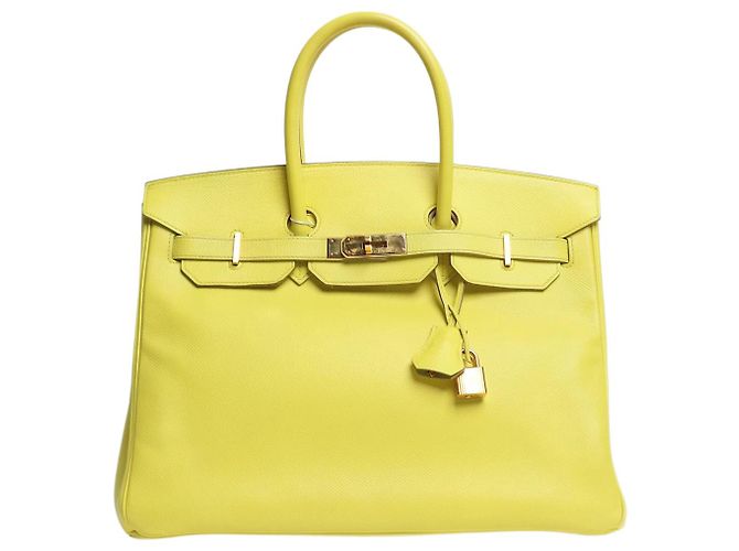 Hermès Sac Birkin 35 en cuir Epsom vert lime Jaune