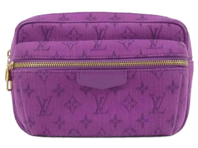 Bolso de Hombro de Denim Monogram Louis Vuitton Púrpura