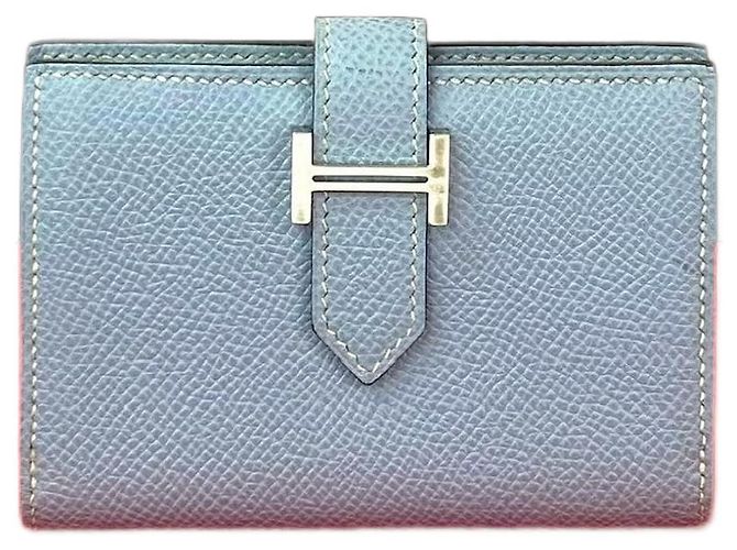 Hermès Hermes Béarn VEAU EPSOM Card Case Blue