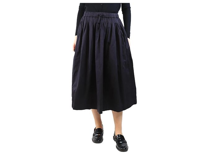 Autre Marque Falda midi de algodón azul marino - talla M