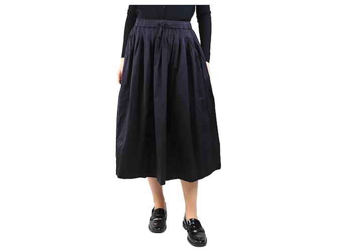 Autre Marque Navy blue cotton midi skirt - size M  ref.2605615