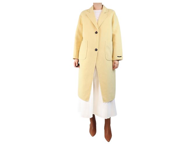 Autre Marque Yellow Vinky oversized wool-blend coat - size UK 10