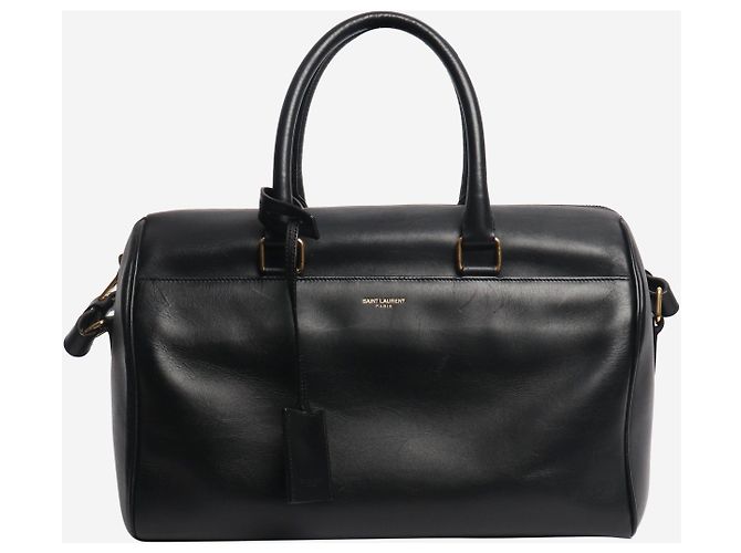 Duffle Saint Laurent Sac en cuir noir à deux poignées