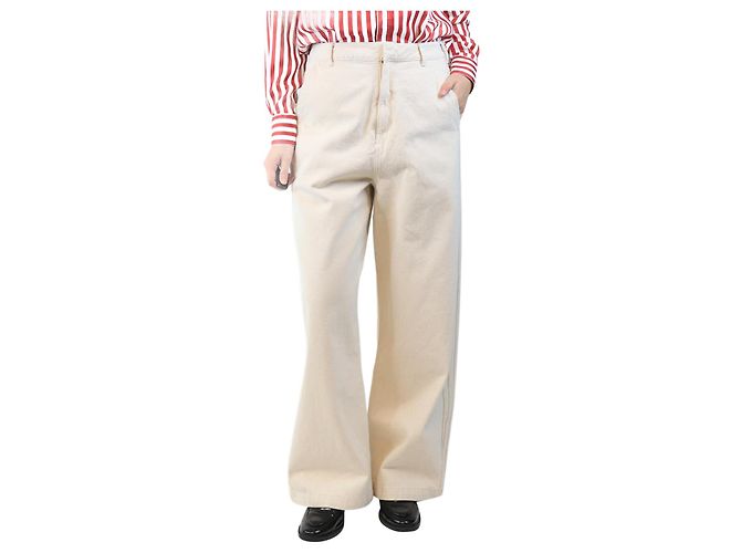 Autre Marque Creme weite Jeans - Größe UK 14 Roh