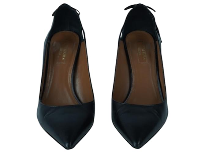 Aquazzura Black Forever Marilyn 85 Pumps Leather  ref.2605722