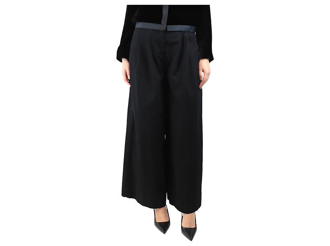Autre Marque Schwarze plissierte Ballonbeinform-Hose - Größe M
