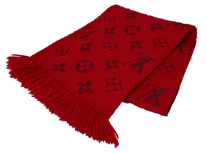 Louis Vuitton Monogram Echarpe Logomania Wool Silk Scarf Red Cotton  ref.2605961