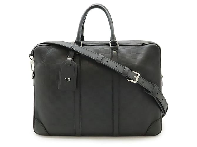 Louis Vuitton Porte-Documents Voyage GM Damier Infini 2way Briefcase Black Leather  ref.2605975