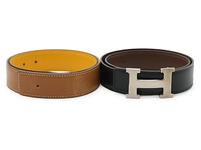 Hermès Hermes H Buckle Leather Belt Black  ref.2606287