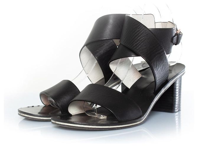 Sandale croisée en cuir Paul Smith Noir