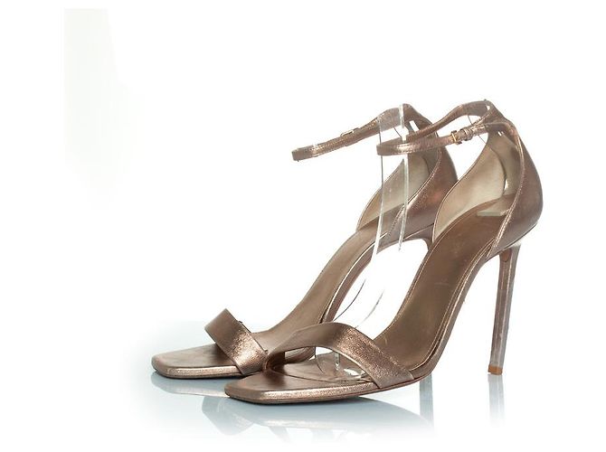 Sandali metallici Saint Laurent D'oro Metallico