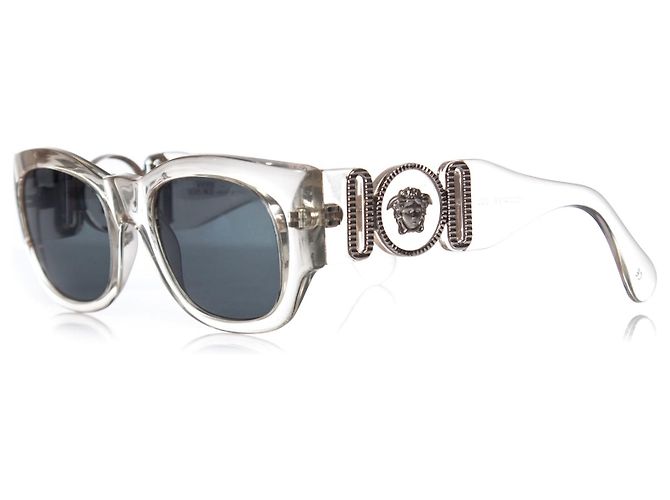 Gianni Versace oversized clear sunglasses. White