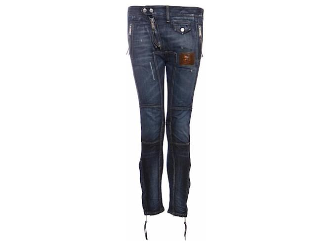 Jeans biker de patchwork azul Dsquared2. 