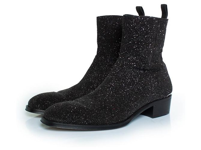 Alexander McQueen Glitter ankle boots in black