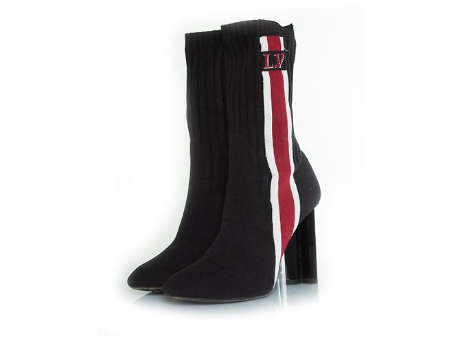Louis Vuitton Silhouette black fabric boots
