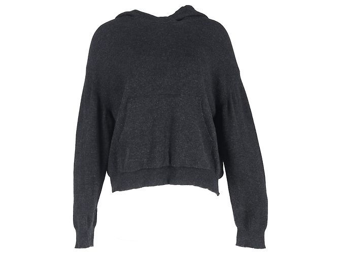 Hoodie de lã cinza canelado Nanushka