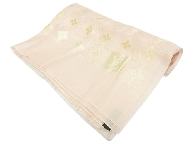 Louis Vuitton Monogram Silk Scarf Pink Cloth  ref.2607094