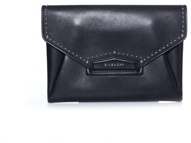 Givenchy Antigona studded leather clutch bag Black