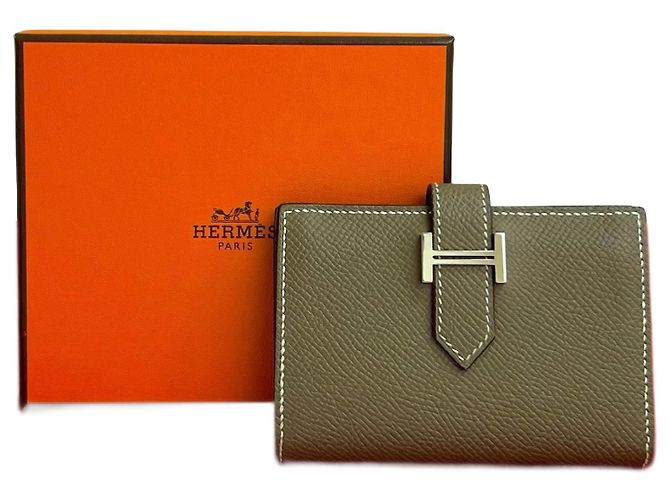 Hermès Hermes Béarn Epsom Card Case Brown Beige