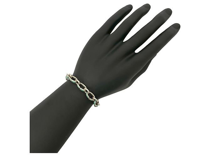 Pulseira charm Tiffany & Co. Prata Azul