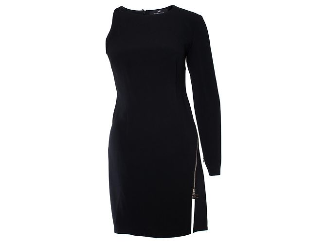 Elisabetta Franchi Ein-Ärmel-Kleid. Schwarz