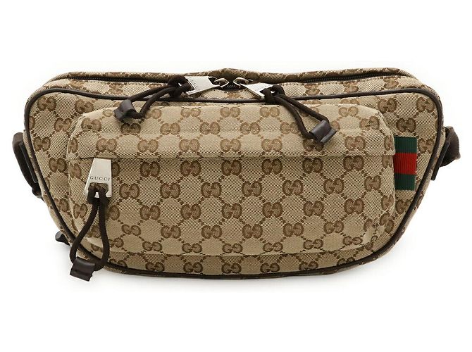 Sac à bandoulière en toile GG Gucci Marron Beige