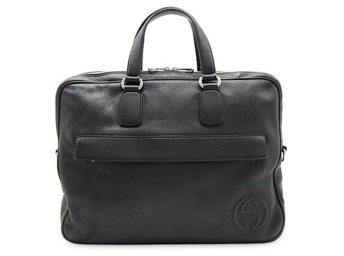 Gucci Interlocking G Leather Briefcase Black  ref.2608239