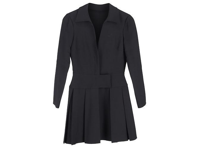 Valentino Garavani Valentino Plissiertes Mini-Kleid aus schwarzem Polyester