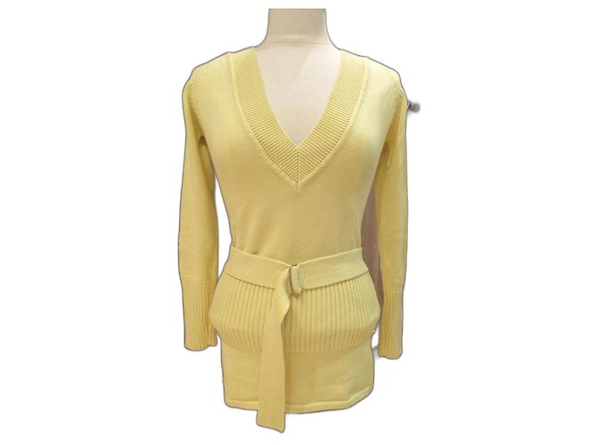 Autre Marque Suéter amarillo de algodón InWear con cinturón