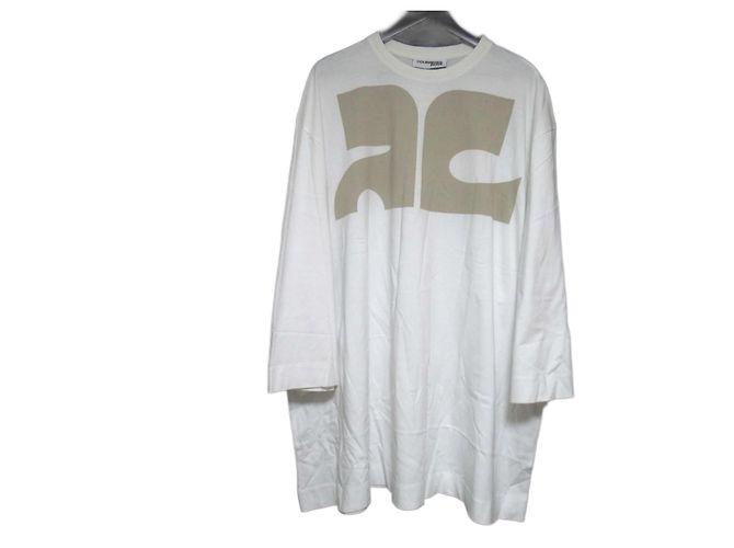 Autre Marque Camiseta con estampado del logo Courrèges Blanco