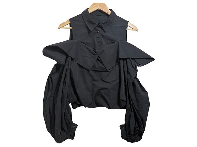 Autre Marque Riko RIKO Long Sleeve Off Shoulder Blouse Black