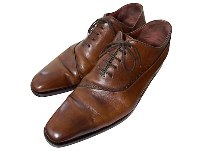 Autre Marque Magnanni Leather Lace-up Business Shoes Brown  ref.2608616