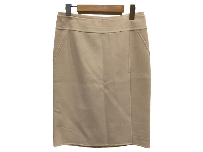 Céline Celine Wool Skirt Beige