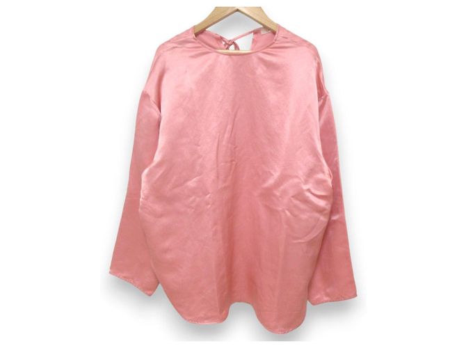 Autre Marque Yori Acetat-Satin-Bluse Pink