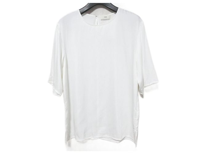 Autre Marque IENA Cupra Nylon Satin T Bluse Pullover Weiß