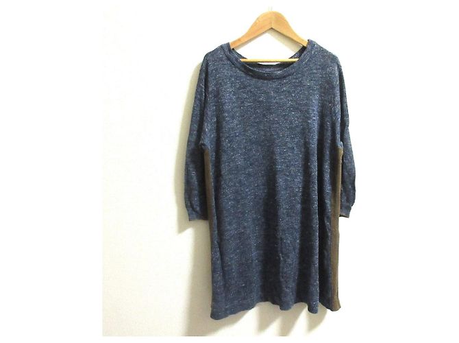 Autre Marque Baumwollpullover Chogauze 45 Sterne Mont Saint Michel 45R Braun Blau Marineblau