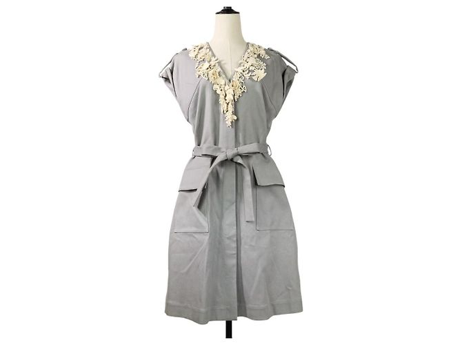 Autre Marque Mina Perhonen Forest Parade Spitzen 2-in-1 Mantelkleid Grau
