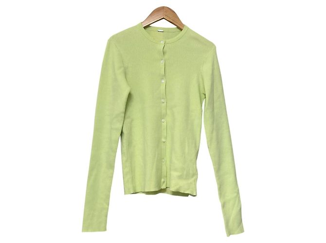 Autre Marque Cardigan a coste Mila Owen con collo rotondo D'oro Verde