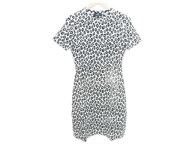 Strickkleid GLOSSED LEOPARD von Theory Schwarz Weiß