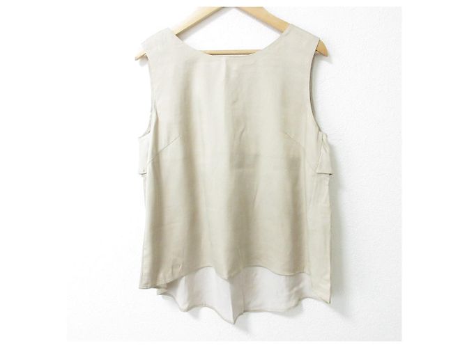 Autre Marque Top de cetim de cupro GRACE CONTINENTAL Bege
