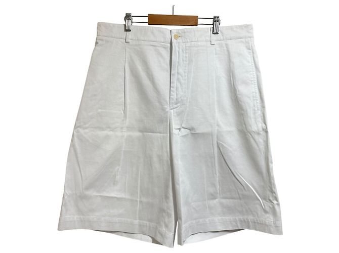 Hermès 22SS One Tuck Weite Shorts Größe S Weiß