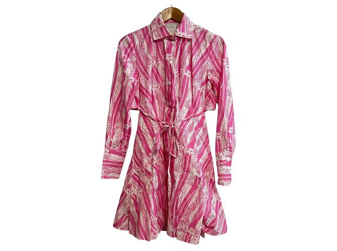 Autre Marque Vestido con Estampado Botánico Patou 23SS Rosa Blanco