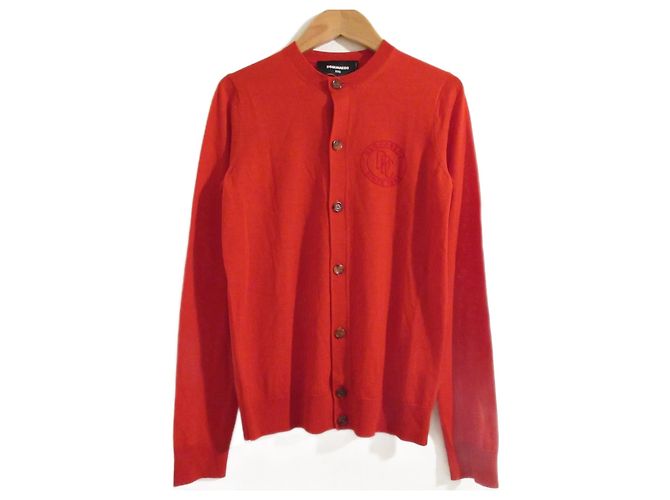Autre Marque Strickcardigan mit Dsquared2-Logo-Print Rot